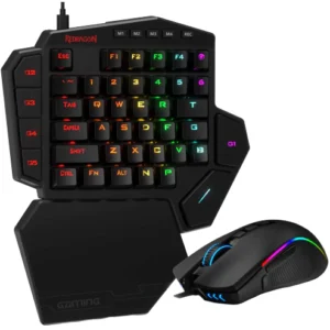 Redragon K585-BA RGB One-Handed Gaming Keyboard & M721-Pro RGB Gaming Mouse Comb